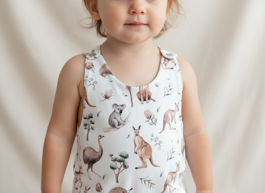 Aussie Animals Romper (White)