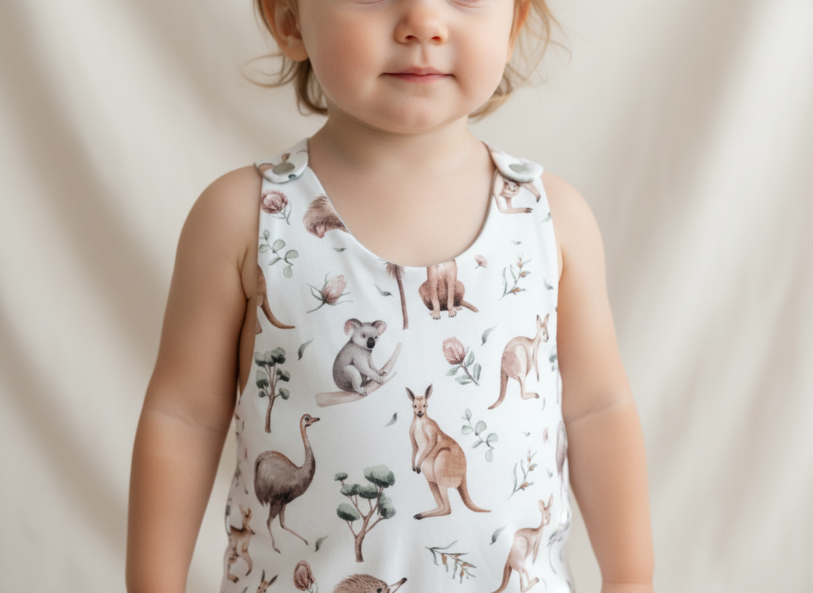 Aussie Animals Romper (White)