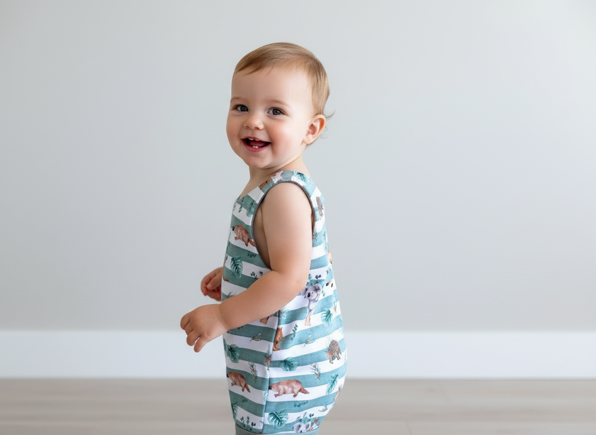 Aussie Animals Stripe Romper