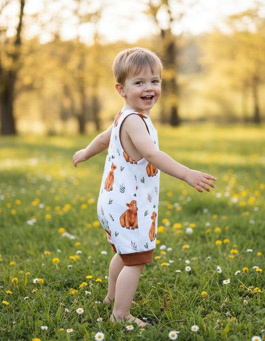 Highland Cow Romper PREORDER
