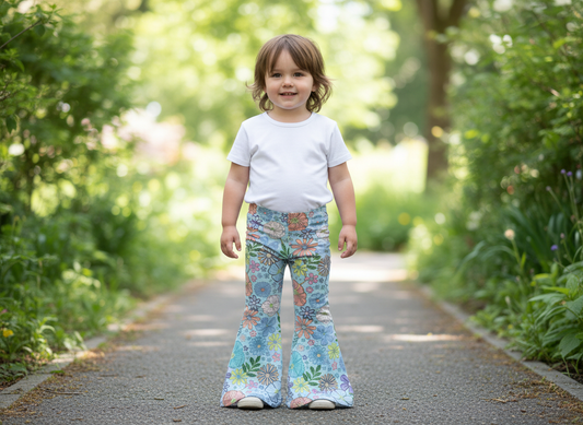 Blue Floral Flares (New Arrival)