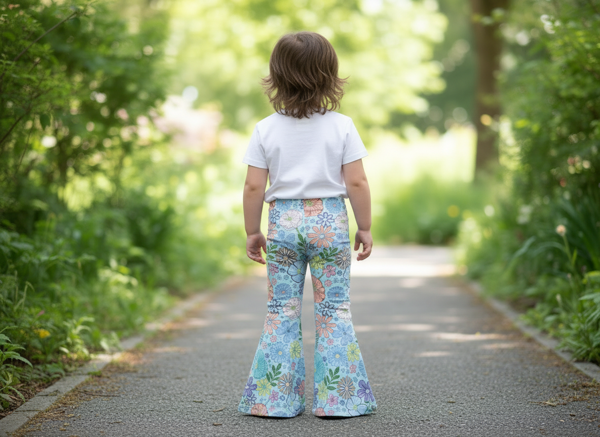 Blue Floral Flares (New Arrival)