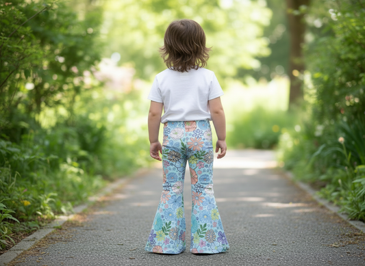 Blue Floral Flares (New Arrival)