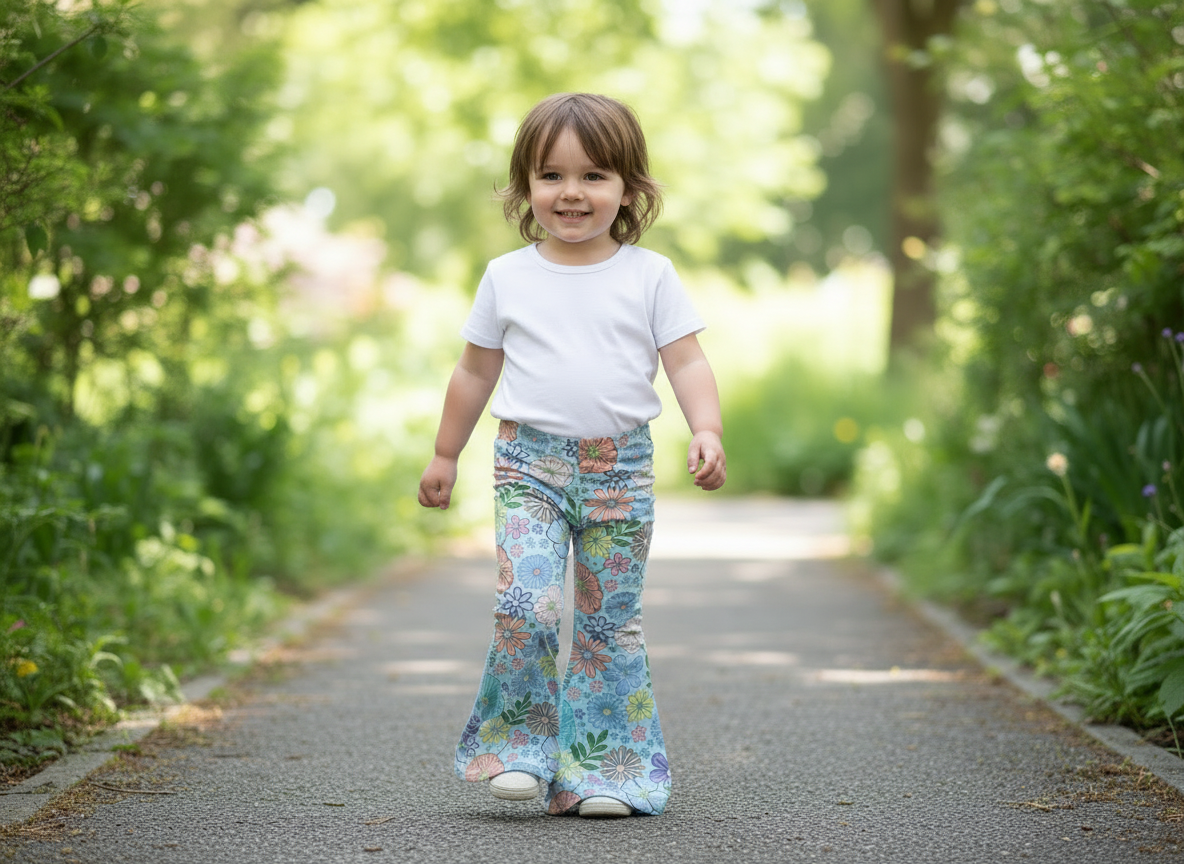 Blue Floral Flares (New Arrival)