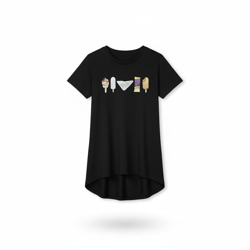 Iconic Aussie Treats Tee kids t-shirt on white background drop tail style