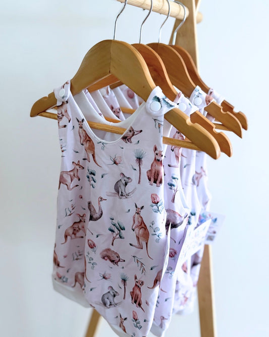 Aussie Animals Romper (pink)