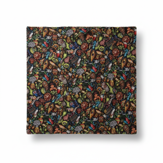 Aotearoa Pram Blanket on white background featuring Aotearoa print